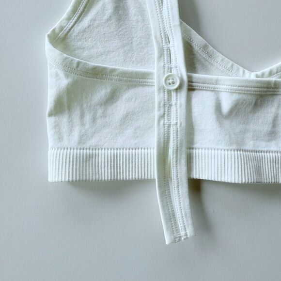 NWT Helmut Lang Button Strap Jersey Bra in Optic White Size XS - Picture 8 of 12
